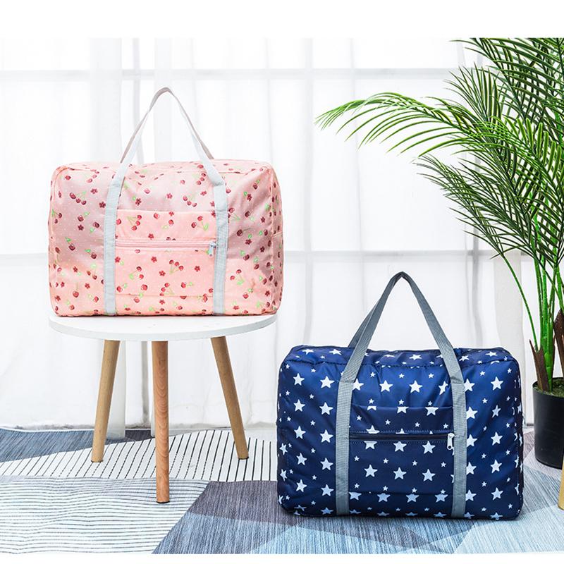 Borsa da Viaggio Duffel Pieghevole Leggera, Borsa a Mano Resistente all'Acqua con Gancio per Valigia, Organizer Pieghevole per Volo