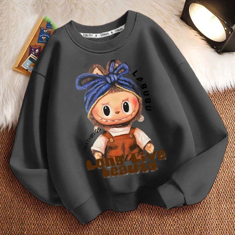 Cute Round-neck Hoodies for Children, Long-sleeved Loose Hoodies for Boys and Girls In Spring and Autumn