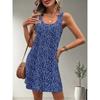 Mode Leopard Und Blumenmuster Damen Minikleider Sommer Ärmellos 3D Gedruckt Straße Damenkleid 3XL Große Größe Freizeitkleid