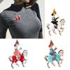 Equestrian Pin for Coat and Scarf Attachment Fashion Knight Horse Brooch Jewelry for Suits And Scarves