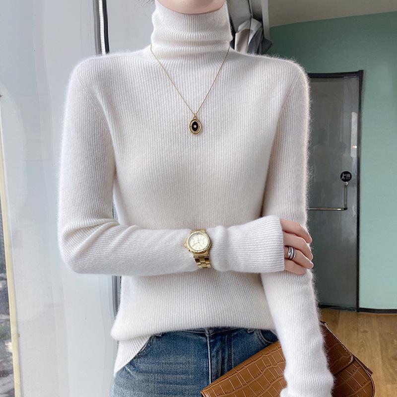 Women's Slim Fit Cashmere Turtleneck Sweater - Soft, Smooth, High-Neck Base Layer, Flattering Fit.