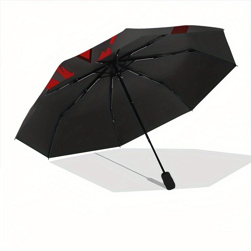 1pc Rammstein Automatic Open/Close Cute Umbrella, Portable 3-Fold Compact Umbrella for Men & Women, Perfect Gift for Birthday130