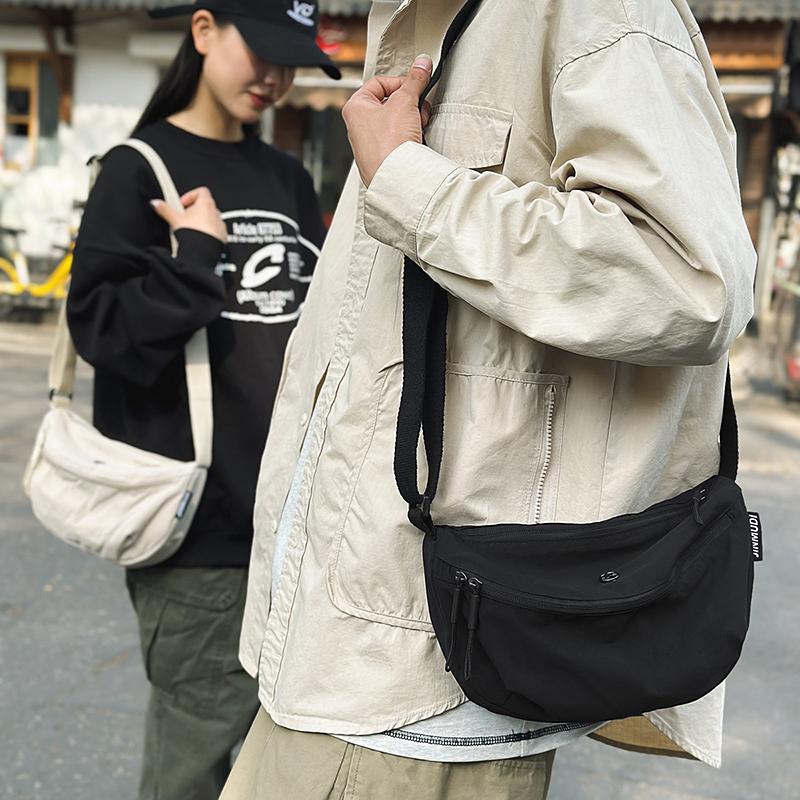 Geantă de umăr ușoară impermeabilă, culoare uni, unisex, geantă crossbody, nailon, ușoară, geantă hobo