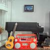 1PC Mini Classical Pop Guitar Doll House Mini Furniture Model Shooting Musical Instrument Decoration Model
