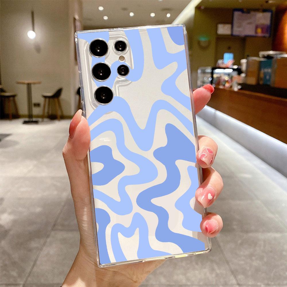 Striped Pattern Phone Case for Samsung Galaxy S24 S23 Ultra S20 S21 FE S22 Plus S21FE S23FE Soft Transparent TPU Cover