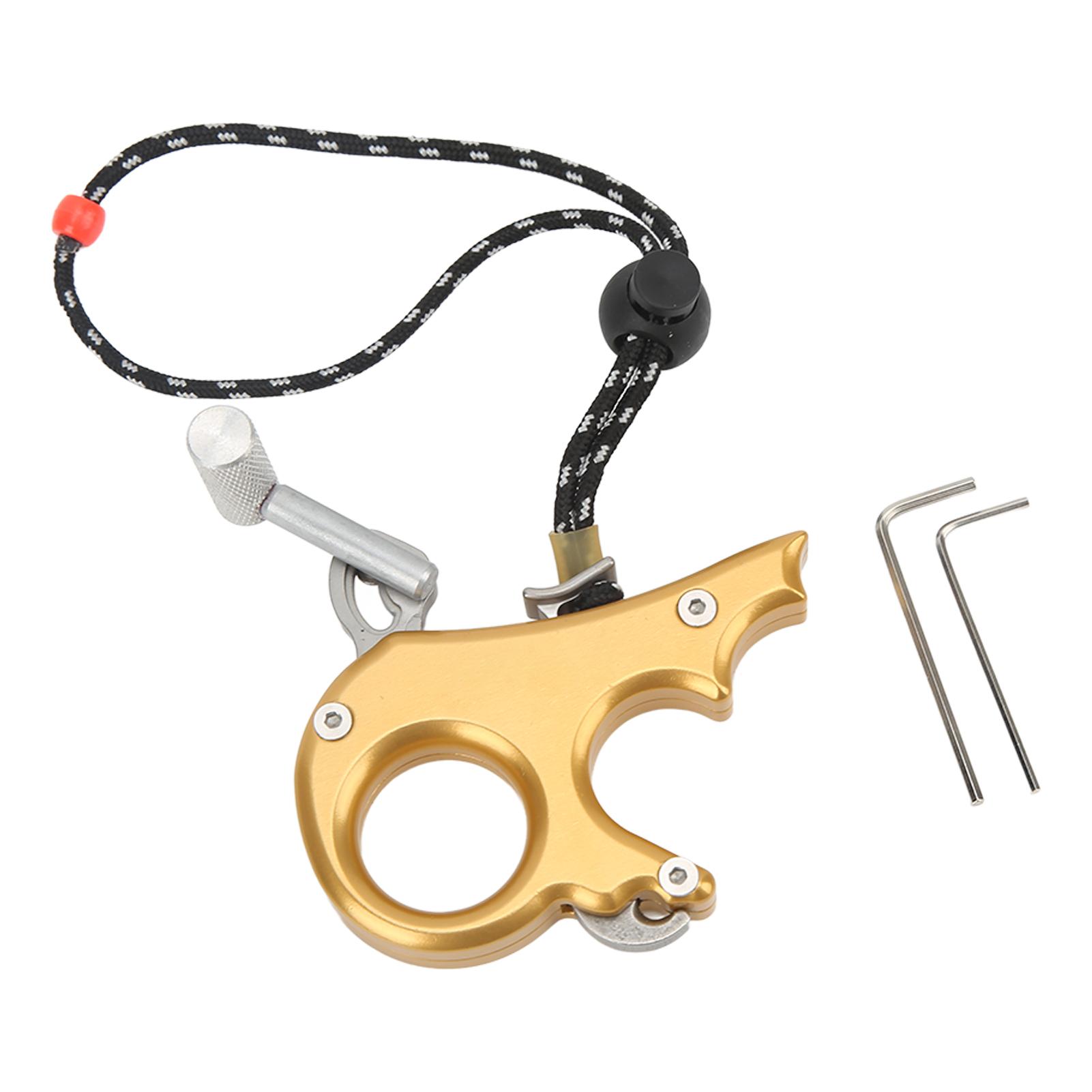 

Archery Thumb Trigger Aluminum Alloy Compound Bow Release Aids 3 Finger Grip Caliper for Outdoor Hunting Shooting золотий