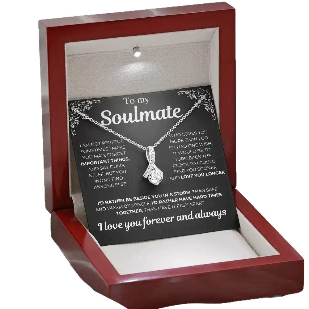 Soulmate Full Diamond Herringbone Pendant Necklace - Light Luxury Design In Gift Box for Women