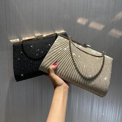 Gefaltete glänzende Abend-Handtasche für Damen - Handy- & Bankett-Accessoire, Prinzessinnen-Stil Qipao-Kleid-Tasche