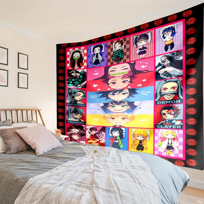 Dark Fantasy Demon Battle Tapestry, Unique Design Tapestry, Wall Decor for Bedroom,Livingroom, Playroom,Heartwarming Fan Holiday Gifts