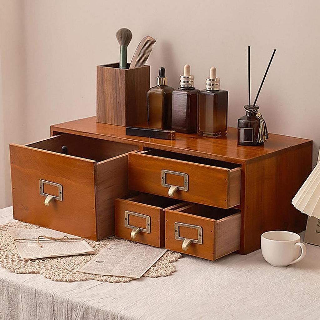 Desk Organizer Featuring Drawers, Suitable for Stationary and Personal Care