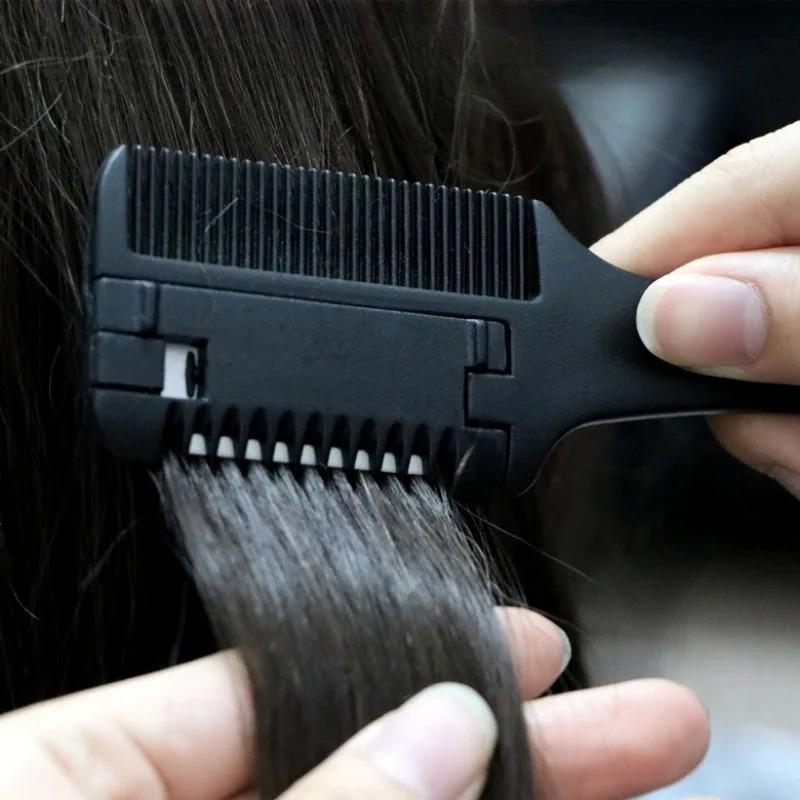 Hair Cutting Comb Hair Brushes with Razor Blades Hair Trimmer Cutting Thinning Tools Barbershop Salon Styling Tool Comb 2026 New