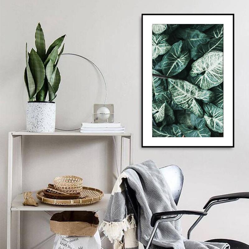 Refreshing Pebbles Plant Green Leaf Canvas Poster Simple Nordic Wall Art Painting Prints Modern Picture Living Room Home Decor