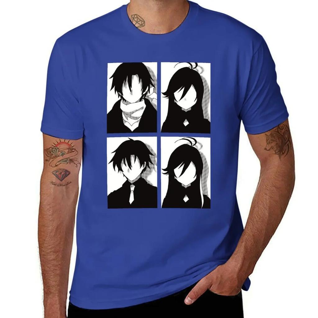 86 or Eighty six anime merch All main character in black and white pop art minimalist design Shinei nouzen x Vladilena m T-Shirt
