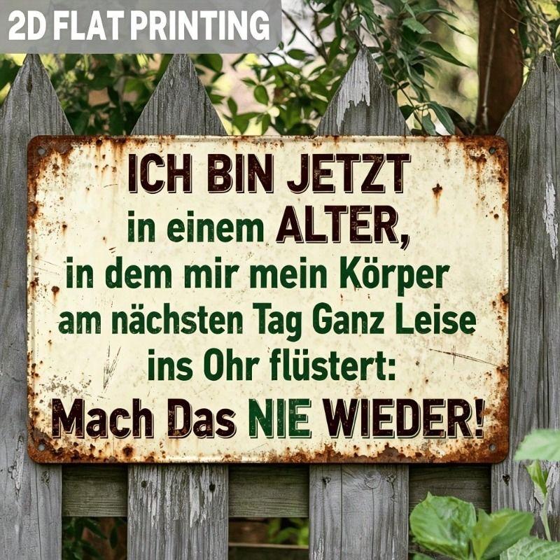 Vintage Metal Sign German Proverb Retro Wall Decor Iron Plaque
