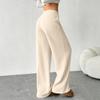 Women's Summer Color Wide Leg Pants - Casual Loose Fit Flowy Trousers with Fabric for Comfortable Daily Wear