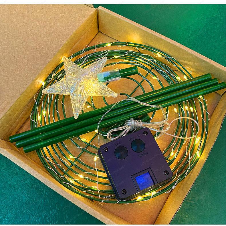 Christmas tree solar copper wire led star outdoor waterproof wrought iron villa courtyard decoration lawn