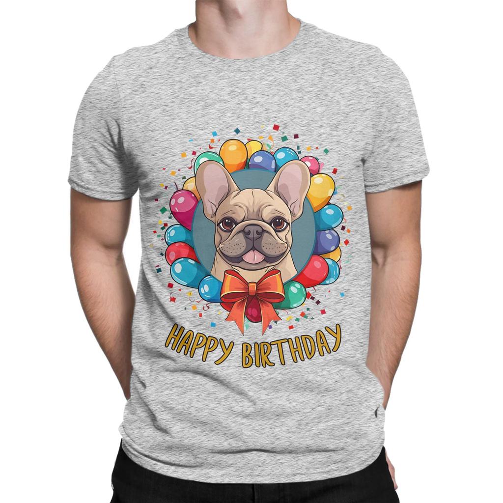 Birthday French Bulldog fawn Happy Birthday Novelty 100 Cotton TShirt French Bulldog Tops Tees For Unisex