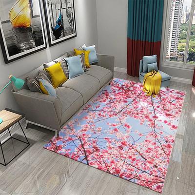 Pink Plum Blossom Carpet for Bathroom Anti-Slip Mats Floral Scenery Bedroom Doormat Decor Kitchen Living Room Floor Area Carpet