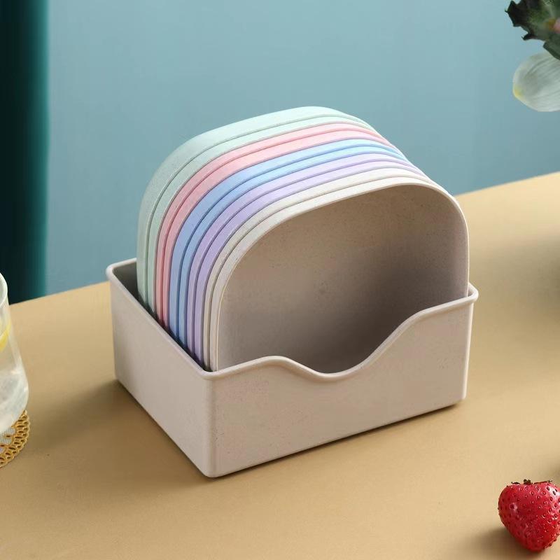 1 Set Food Grade Pp Plastic Serving Plates Easy Clean Multicolor Perfect For Snacks Fruits Desserts Home Daily Use