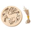 5 Stück Runde Holz Hirsch Hängeornamente Weihnachtsdekorationen Handgefertigt Hohl Hirsch Weihnachts Wanddeko Hängeornament
