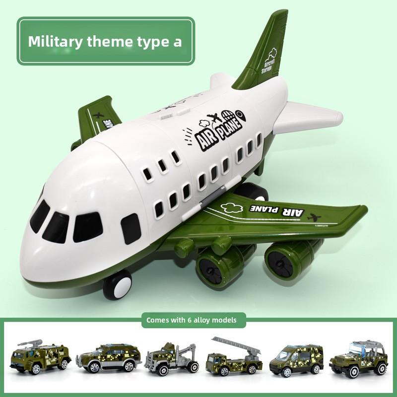 Model Airplane Toy Set With Inertia Mechanism And Storage For Boys And Kids