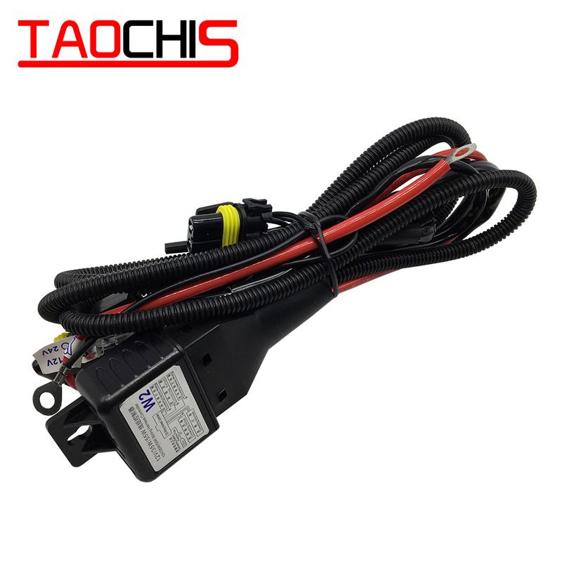 TAOCHIS 12V H4 Wiring Harness 35W 55W Controller Relay for HELLA 3R G5 3/5 KOITO Q5 WST AL Projector Lens Cable Wire Auto Parts