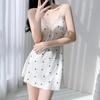 Suspender Nightgown Women's Summer Ice Silk Thin Sexy Lace Seduction Pajamas Internet Celebrity Live Broadcast Pure Loungewear