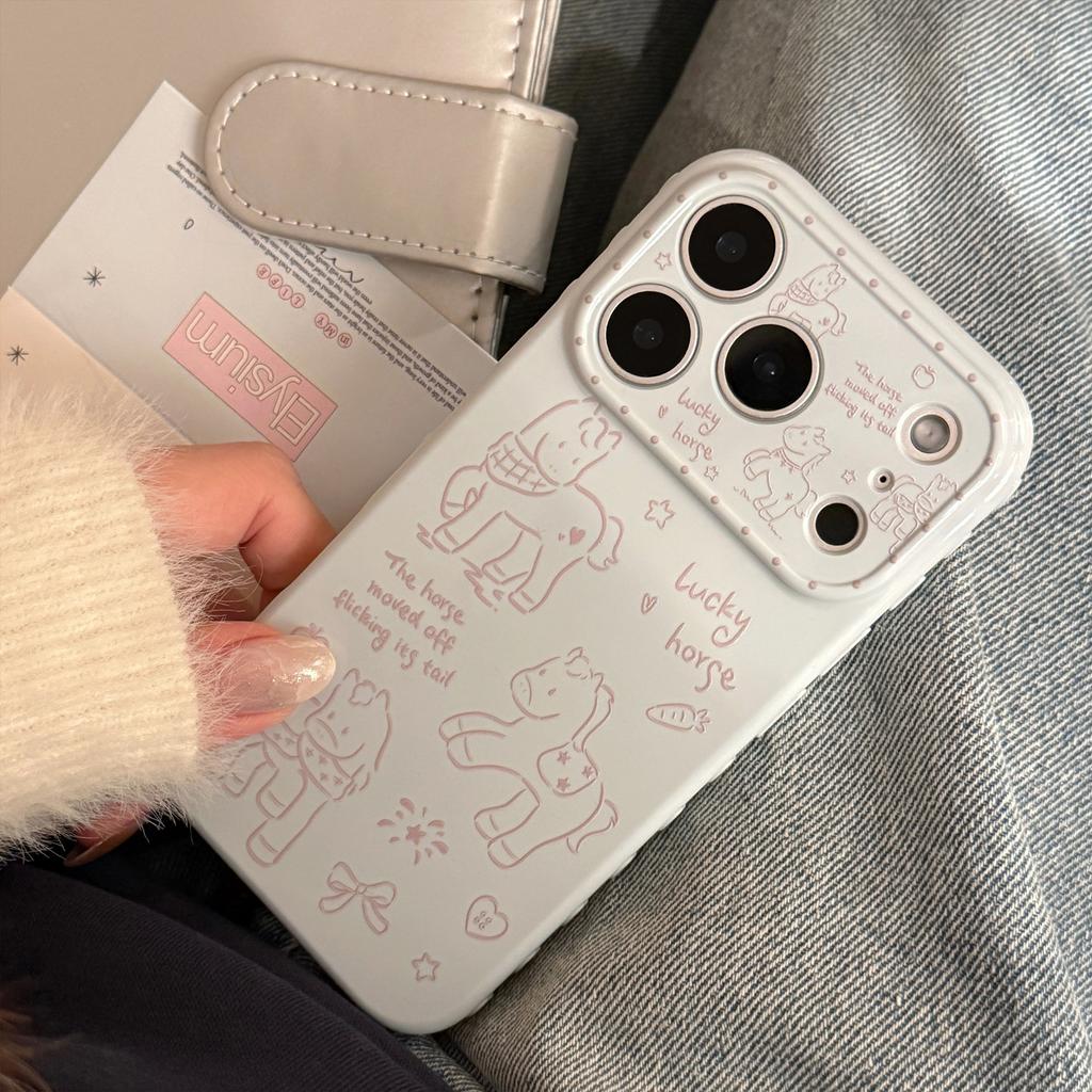 Line Pony is suitable for Apple 17 phone case, iPhone 16 Pro Max, simple New Year 13 soft case 1511
