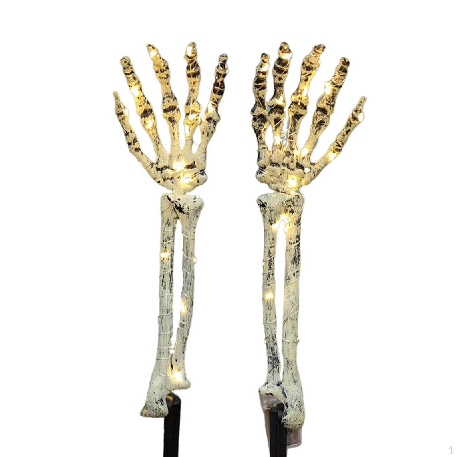 

2x Skeleton Hand Stakes Light Battery Powered Ghost Props for Yard