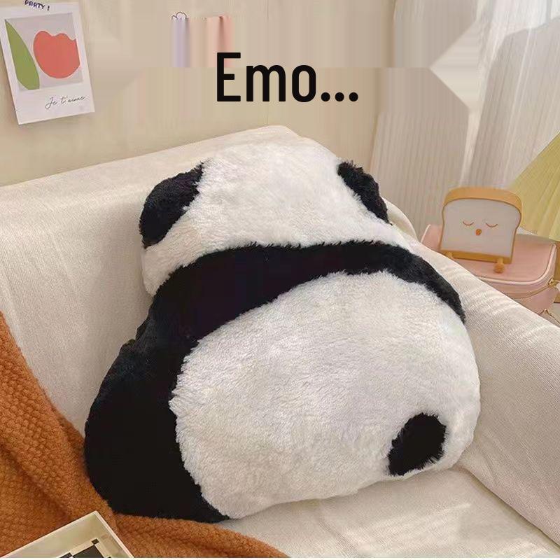 Panda Pillow Doll - Cute Sofa or Dorm Room Back Cushion, Perfect for Students and Office Waist Support.