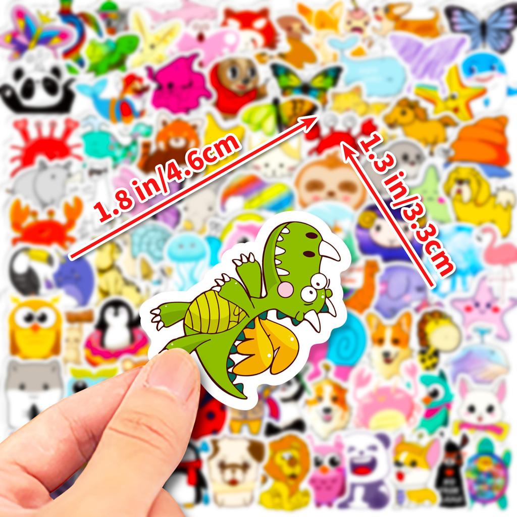 100 Small Size 4Cm Alpaca Small Animal Stickers Forest Small Animal Collection Mix And Match Children'S Object Stickers