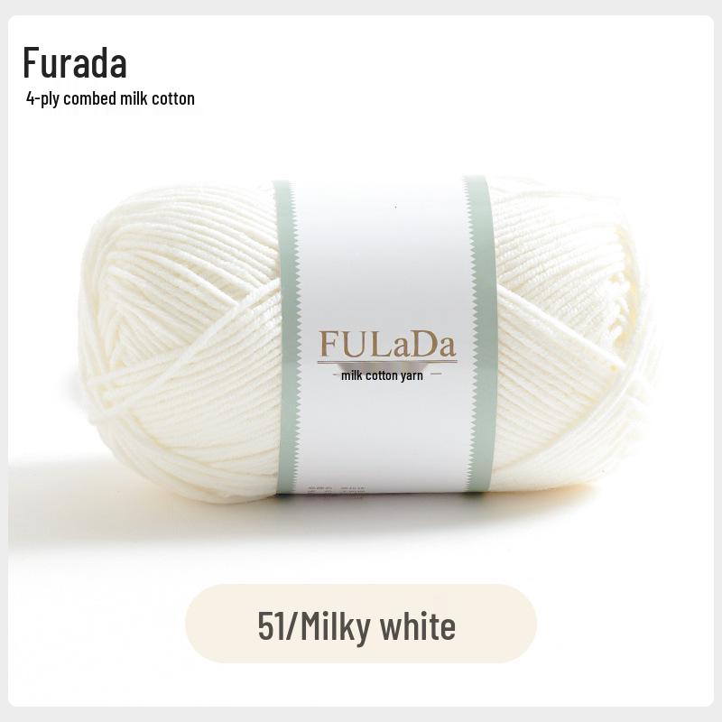 Baby 4-fädig gekämmte Milchbaumwollgarnknäuel zum Handstricken & Häkeln - DIY Puppe, Pullover, Schal Materialpaket