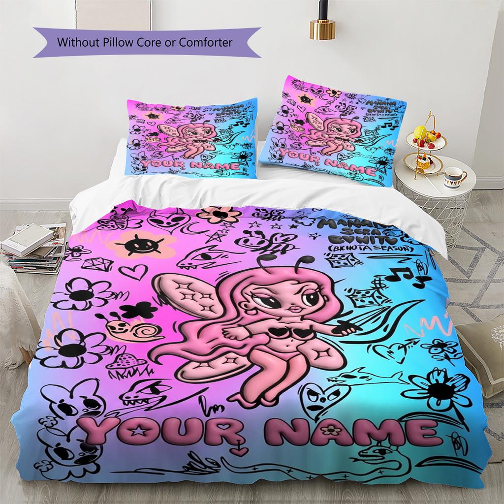 Name Custom Karol G Pattern Bedding Set Quilt Cover Pillowcase Home Decor Gift (1 * Duvet Cover + 2 * Pillowcase, Without Core)