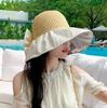 Large Brim UV Protection Women's Sun Hat - Foldable, Face-Slimming, with Bow, Outdoor Beach Wear