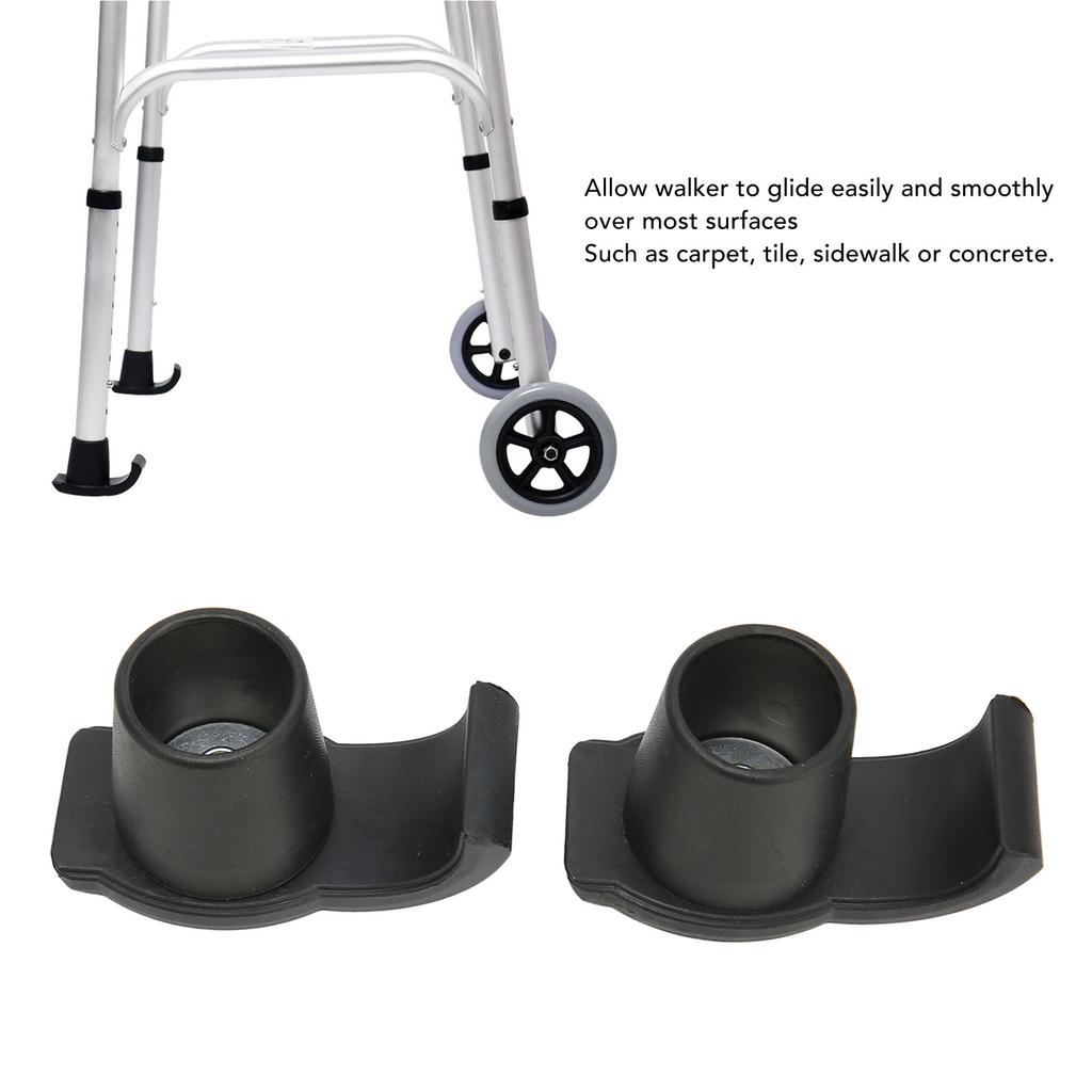 1 Pair Walker Ski Glides Rubber Safety Moving Prevent Slip Coaster Skis 33mm Outer Diameter