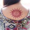 Lace Tattoo Sticker Vermilion Geometric Pattern Party Waterproof Henna Tattoo