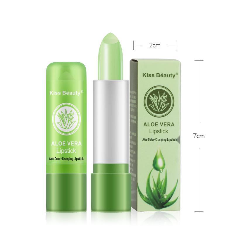 Kiss Beauty Aloe Color-Changing Lip Balm - Moisturizing, Waterproof, Temperature-Adapting, Anti-Cracking Lip Care.