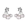 European-American Fashion Star Crystal and Pearl Stud Earrings