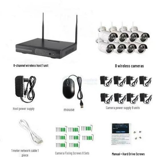 Jiuan Yishi Wireless HD Waterproof Surveillance Kit - 4/8/16 Channels
