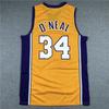 Dámský basketbalový dres Lakers NBA Shaquille O'Neal 34 Vyšívaný Sportovní oblečení Volný střih Závěsný na krku Dlouhý rukáv