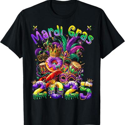 Fröhlichen Mardi Gras Karneval 2025 Narrenkostüm T-Shirt