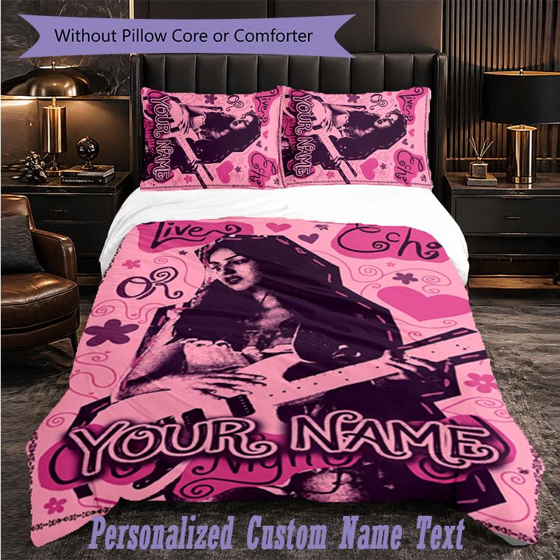 Personalized 3Pcs Bedding SetOlivia Rodrigo Custom Text Duvet Cover Pillowcase Set Bedroom Gift