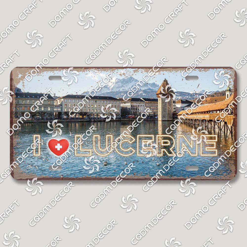 I Love Switzerland Poster License Plates Retro Alps Geneva Zurich Scenery Metal Tin Sign Cafe Living Room Home Wall Decor