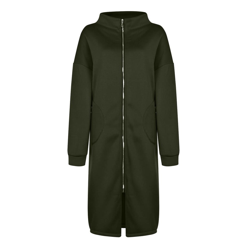 Women's Long Zip Up Hoodie Sweatshirt Full Zip Hooded Coat Casual Loose Fit Long Sleeve Outerwear with Pockets