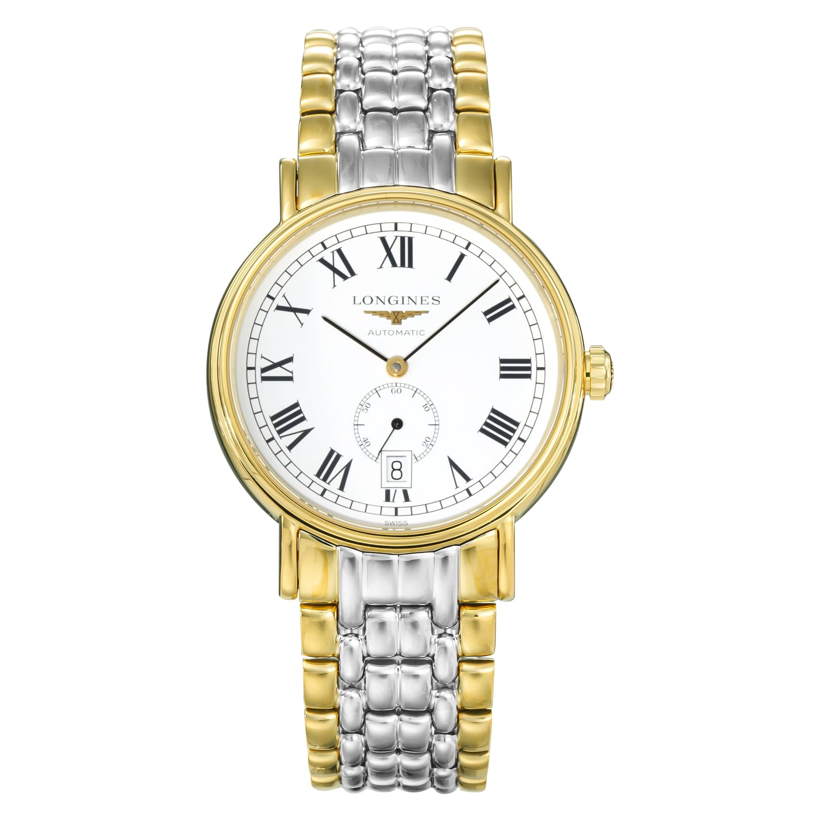 

Watch PRESENCE Automatic Winding 3 ATM Water Resistant Sapphire Glass White Dial Stainless Steel Silver x Gold [Longines] Men s L4.904.2.11.7 [Used] білий
