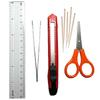 Moin Moin Dollhouse Building Tool Starter Cutter 5 Guide Set Tweezers, Scissors, Knife, Toothpicks, Ruler, Beginner's (2505jg5)