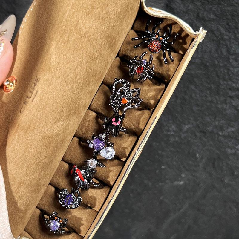 Halloween Themed Dark Vibe Ghost Spider Personality Ring Genderless Punk Niche Trendy Cool Ring