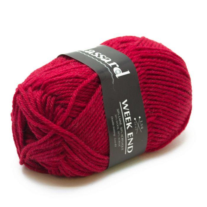 Knitting Yarn Week End 1255 Red 50% Wool