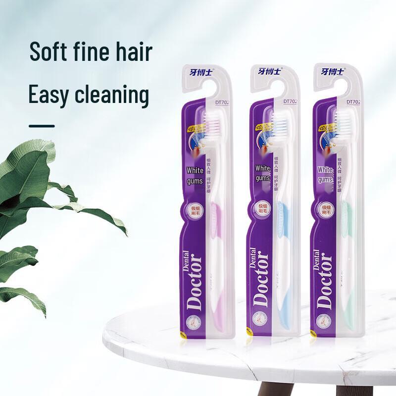 Dr. Tooth Ultra-Fine Soft Bristle Toothbrush, 3-Pack
