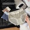 Women's Summer New Style Clash Color Lace Lace Bow Net Gauze Small Floral Middle Waist Triangle Briefs